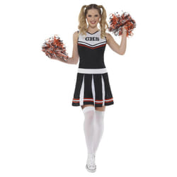 Smiffys Womens/Ladies Cheerleader Costume Set - L, Black/White