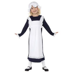 Smiffys Girls Victorian Costume Set - 4-6 Years, White/Black
