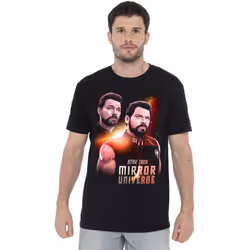 Star Trek Mens Mirror Riker T-Shirt - S, Black