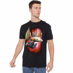 Star Trek Mens Mirror Enterprise T-Shirt - 4XL, Black