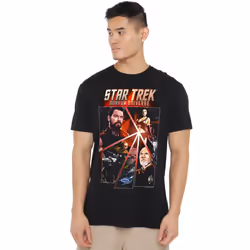 Star Trek Mens Panels T-Shirt - XXL, Black