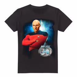 Star Trek Mens 30 Jean-Luc Picard T-Shirt - XL, Black