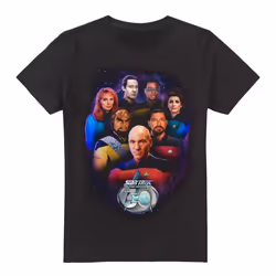 Star Trek Mens 30 Crew T-Shirt - L, Black