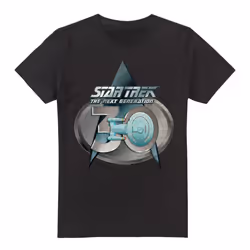 Star Trek Mens The Next Generation 30 Logo T-Shirt - XXL, Black