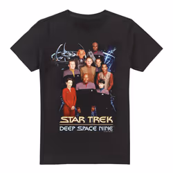 Star Trek Mens DS9 Crew T-Shirt - S, Black
