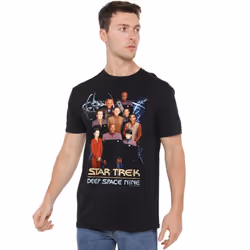 Star Trek Mens DS9 Crew T-Shirt - S, Black