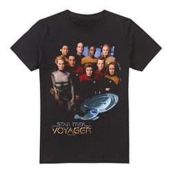 Star Trek Mens Voyager Crew T-Shirt - XXL, Black