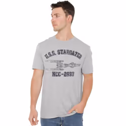 Star Trek Mens Stargazer Athletic T-Shirt - M, Sport Heather