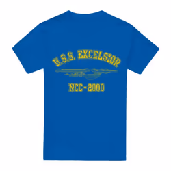 Star Trek Mens Excelsior Athletic T-Shirt - XL, Royal Blue