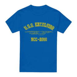 Star Trek Mens Excelsior Athletic T-Shirt - XL, Royal Blue