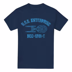 Star Trek Mens Enterprise E Athletic T-Shirt - XXL, Navy