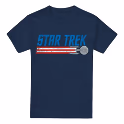 Star Trek Mens Enterprise Americana T-Shirt - L, Navy