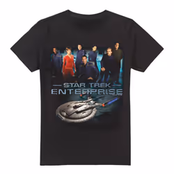 Star Trek Mens Enterprise Crew T-Shirt - XXL, Black