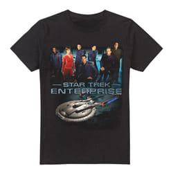 Star Trek Mens Enterprise Crew T-Shirt - 3XL, Black