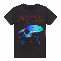 Star Trek Mens Neon T-Shirt - 5XL, Black