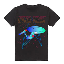 Star Trek Mens Neon T-Shirt - 5XL, Black