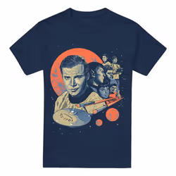 Star Trek Mens Poster T-Shirt - L, Navy