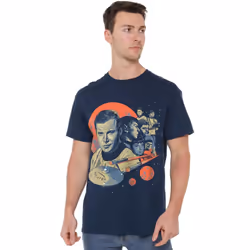 Star Trek Mens Poster T-Shirt - L, Navy