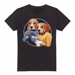 Star Trek Mens Dogs T-Shirt - XXL, Black