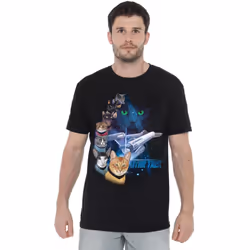 Star Trek Mens Feline Galaxy T-Shirt - 4XL, Black