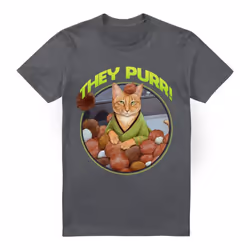 Star Trek Mens The Purr T-Shirt - XXL, Charcoal