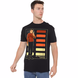 Star Trek Mens All She's Got Captain T-Shirt - 3XL, Black