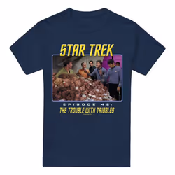 Star Trek Mens The Trouble with Tribbles T-Shirt - XXL, Navy