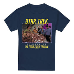 Star Trek Mens The Trouble with Tribbles T-Shirt - 3XL, Navy
