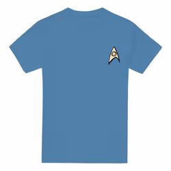 Star Trek Mens Science Uniform Foil T-Shirt - M, Carolina Blue