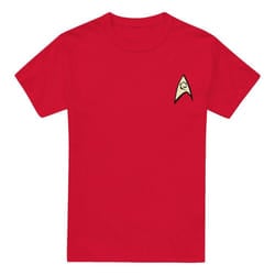 Star Trek Mens Engineering Uniform Foil T-Shirt - S, Red