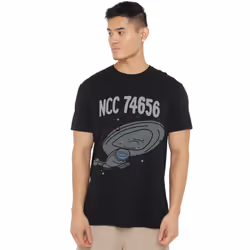 Star Trek Mens The Intrepid Class T-Shirt - 5XL, Black