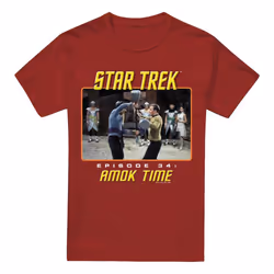 Star Trek Mens Amok Time T-Shirt - M, Cardinal
