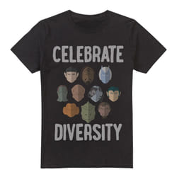 Star Trek Mens The Celebrate Diversity T-Shirt - 3XL, Black