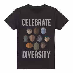 Star Trek Mens The Celebrate Diversity T-Shirt - L, Black