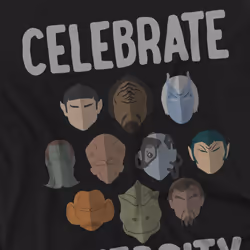Star Trek Mens The Celebrate Diversity T-Shirt - L, Black