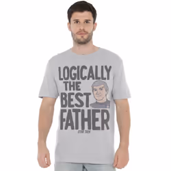 Star Trek Mens Logically the Best Father T-Shirt - L, Sport Heather