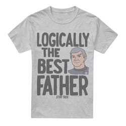 Star Trek Mens Logically the Best Father T-Shirt - M, Sport Heather