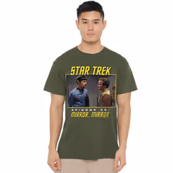 Star Trek Mens Mirror Mirror T-Shirt - S, Military Green