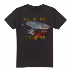 Star Trek Mens Boldly Did That T-Shirt - L, Black