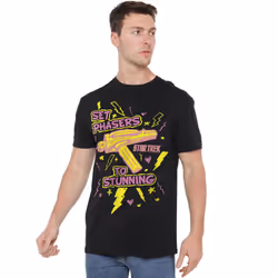 Star Trek Mens Set Phasers T-Shirt - S, Black
