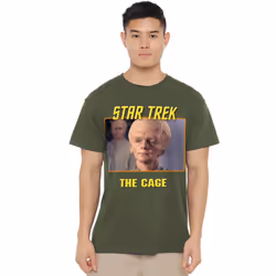 Star Trek Mens The Cage T-Shirt - XL, Military Green