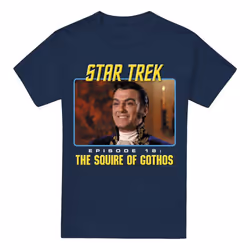 Star Trek Mens The Squire of Gothos T-Shirt - 5XL, Navy