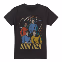 Star Trek Mens Warp Factor 4 T-Shirt - S, Black