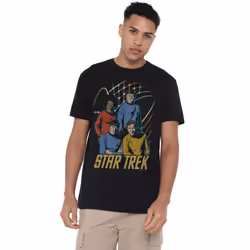 Star Trek Mens Warp Factor 4 T-Shirt - S, Black