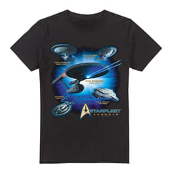 Star Trek Mens Starfleet Vessels T-Shirt - S, Black
