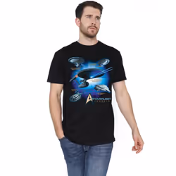 Star Trek Mens Starfleet Vessels T-Shirt - S, Black