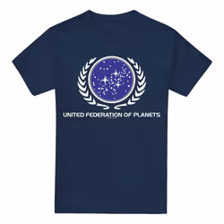 Star Trek Mens United Federation Logo T-Shirt - S, Navy