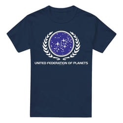 Star Trek Mens United Federation Logo T-Shirt - S, Navy