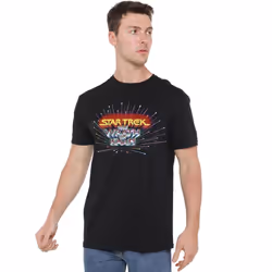 Star Trek Mens Khan Logo T-Shirt - 3XL, Black