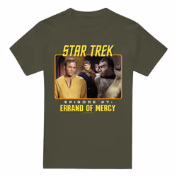 Star Trek Mens Episode 27 T-Shirt - XL, Military Green